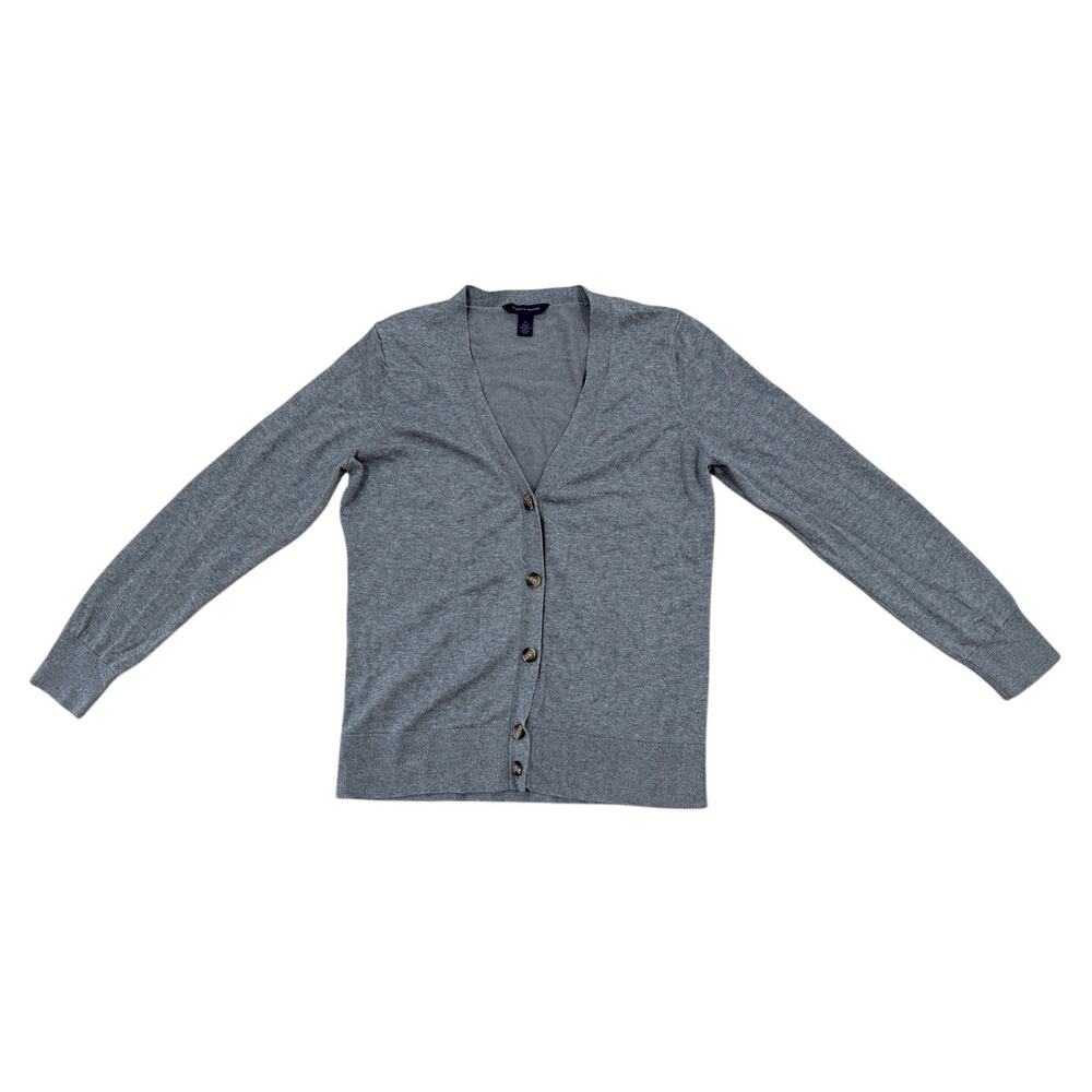 Tommy Hilfiger Women's Heather Grey Knit Button Front Top / Cardigan Size M